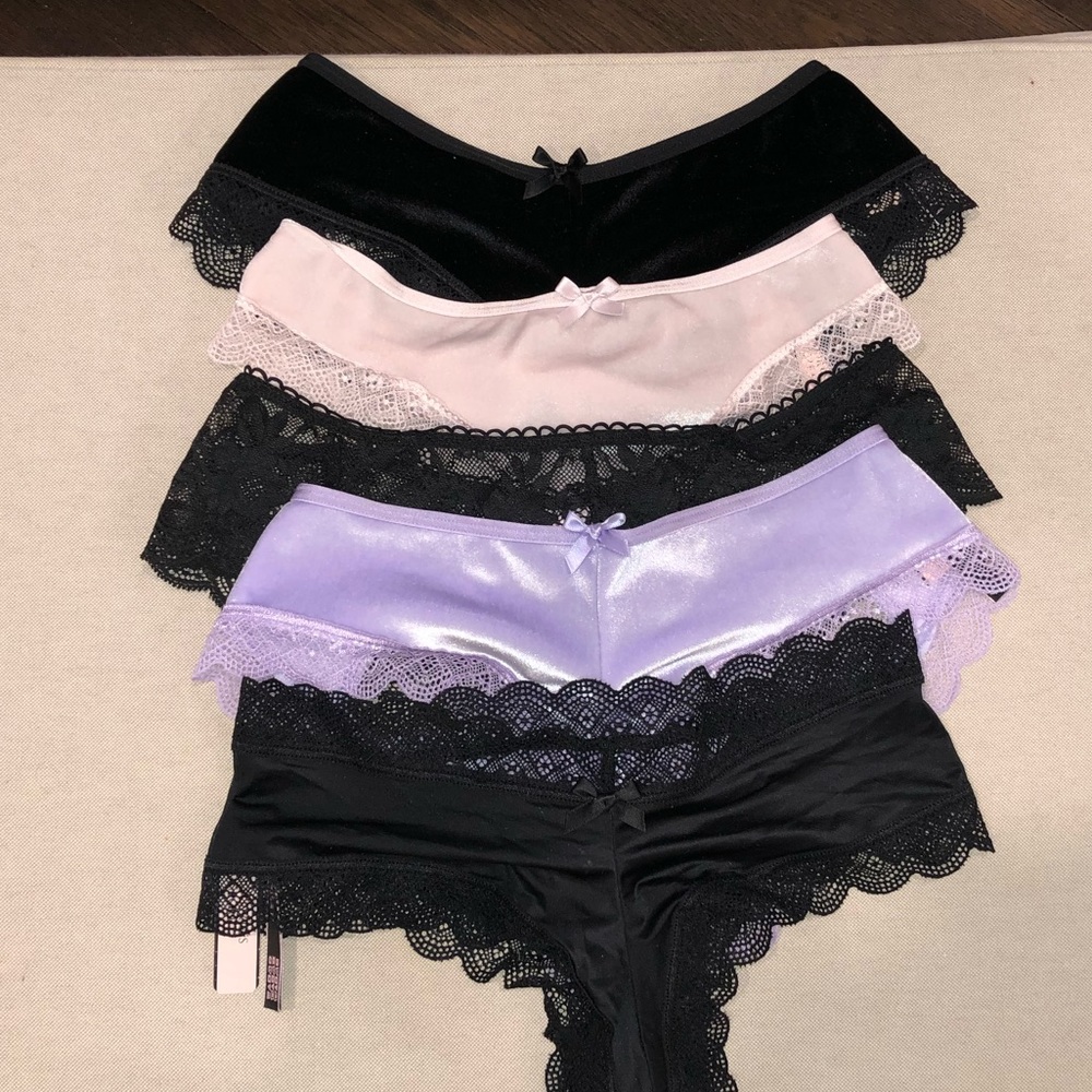 LOT 5 NEW Victoria's Secret Thongs & Cheekys